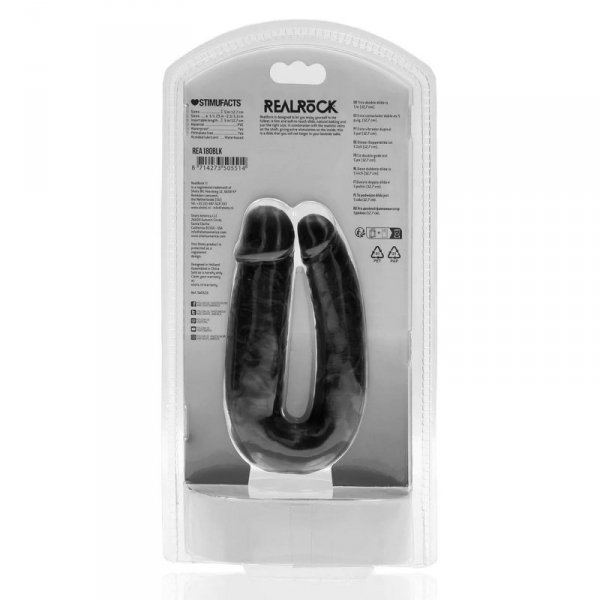 U Shaped Double Dildo 12,7 cm - Black