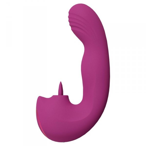 VIVE - Yumi - Rechargeable Triple Motor - G-Spot Finger Motion Vibrator and Flickering Tongue Stimulator