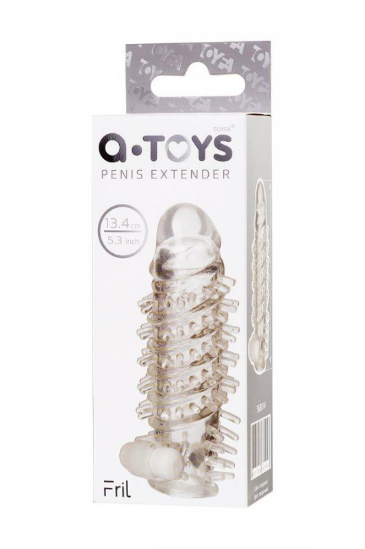 Sleeve TOYFA A-Toys Fril, with vibro bullet, TPR, transparent, 13,4 cm