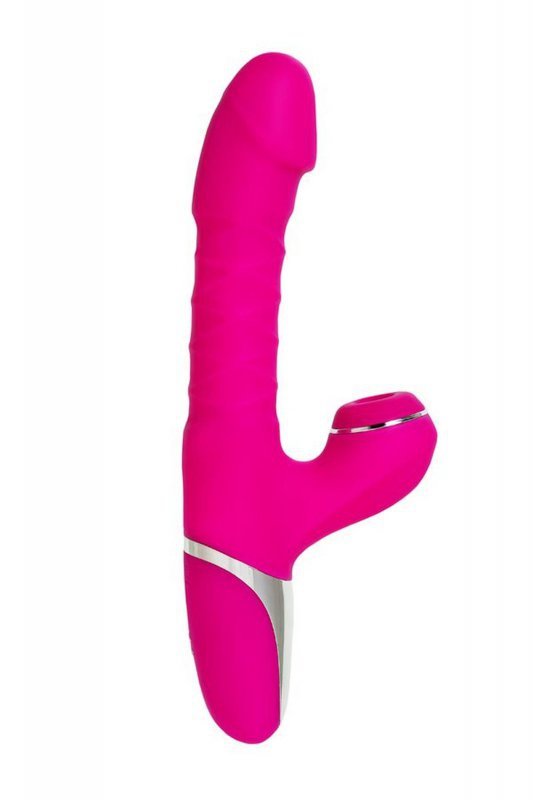 JOS Thrusting and sucking vibrator To-Frolly, silicone, pink, 21,5cm