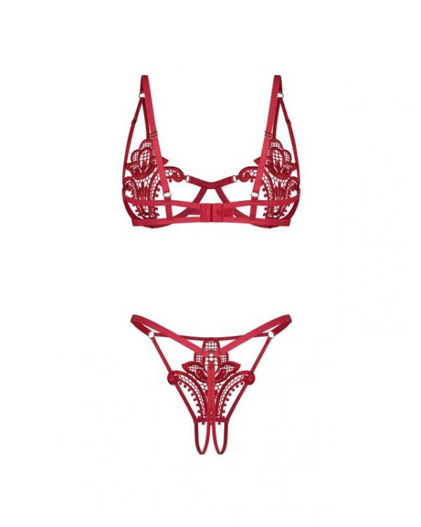 Luise Sublim Red komplet 2-częściowy otwarty L/XL