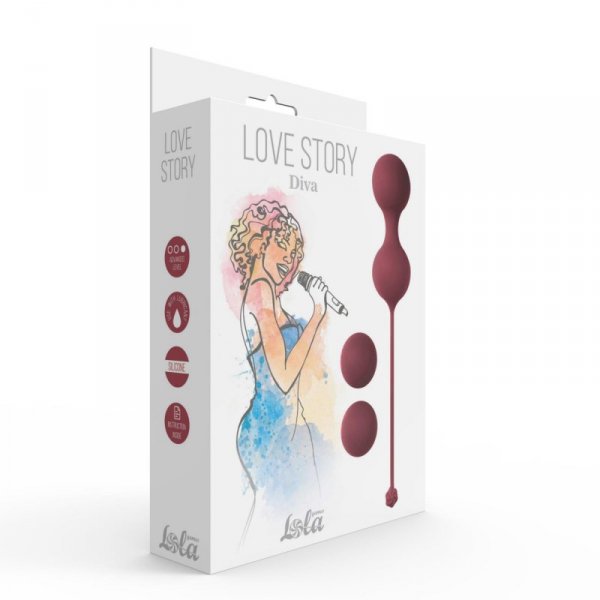Vaginal balls set Love Story Diva Wine Red