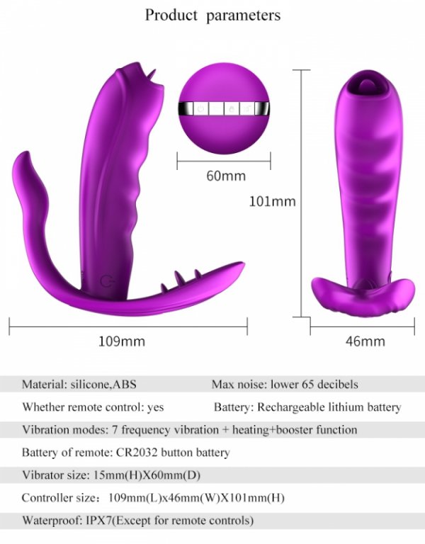 Stymulator-Silicone Panty Vibrator USB 7 Function / Heating