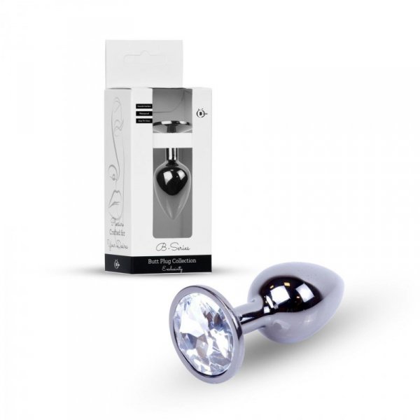 Plug-Jewellery Dark Silver PLUG- Clear