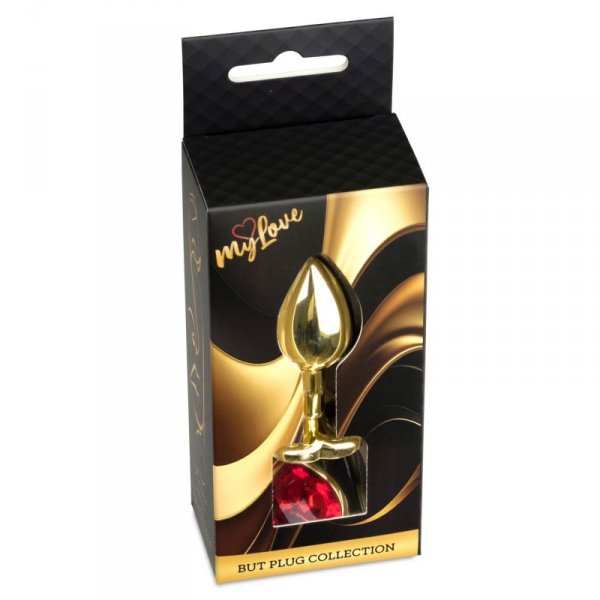 MyLove Toys - Jewellery Gold  Heart PLUG- Red