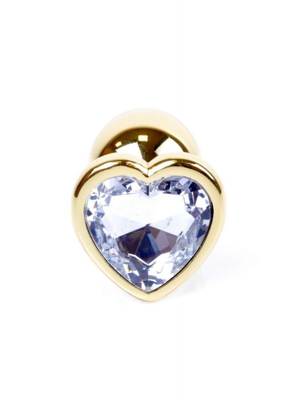 MyLove Toys - Jewellery Gold  Heart PLUG- Clear