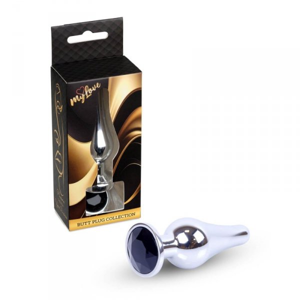 MyLove Toys - Jewellery Silver BUTT PLUG- Black