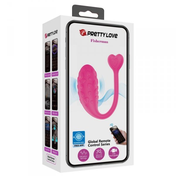 PRETTY LOVE - Fisherman Pink, 12 vibration functions Mobile APP remote control