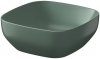 Umywalka ceramiczna nablatowa Larga kwadratowa 38x38 cm zielony mat