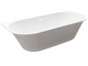 Besco Wanna przyścienna Vica Slim + 150x80 + syfon klik-klak z płaskim przelewem biały