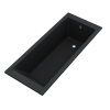 Wanna prostokątna SCHEDPOL KRONOS SLIM 140x70 czarny mat + syfon nogi