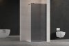 Invena ścianka walk-in 90x200 grafitowa szkło 8 mm hartowane czarny profil