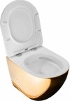 Misa WC wisząca Carlo Mini Gold/White  + deska wolnoopadająca REA-C0669