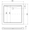 Brodzik kwadratowy Aquarius 80x80 Slimline, posadzkowy