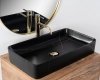 Umywalka ceramiczna nablatowa REA DENIS BLACK STONE MATT czarny mat