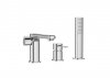 BATERIA wannowa 3-otworowa INVENA GLAMOUR jednouchwytowa nawannowa chrom
