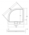 BESCO Brodzik półokrągły Axim Ultraslim czarny 90x90 + syfon