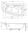 Besco wanna 140x80 Cornea prawa + syfon