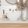 Mała umywalka ceramiczna nablatowa REA SOFIA MINI owalna biała