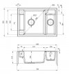 Zlewozmywak granitowy magnetyczny 1,5-komorowy bez ociekacza - Magnetic antracytr 69x50 ZRM_T503