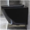 Stelaż WC + Przycisk M575+ Miska WC wisząca bez kołnierza DELOS BLACK + deska duroplast wolnoopadająca SLIM