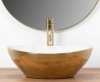 Umywalka ceramiczna nablatowa owalna REA SOFIA GOLD / WHITE złota biała