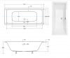 BESCO Wanna 155x70 Quadro SLIM + Syfon