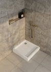 Brodzik kwadratowy kompaktowy Schedline Favory Plus biały kamień 80x80 + syfon