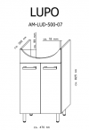 Zestaw Lupo 50 cm szafka z umywalką AM-LUD-500-27