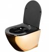 Misa WC wisząca Carlo Mini Gold/Black + deska wolnoopadająca REA-C8990