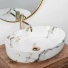 Umywalka ceramiczna nablatowa Queen Carrara Shiny