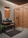 Invena ścianka walk-in 90x200 transparentna czarna rama szkło 8 mm hartowane