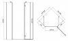 Kabina prysznicowa pięciokątna JOTA prawa 90x90x195cm profil czarny  S160-015