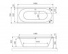 Wanna prostokątna EXCELLENT OCEANA SLIM 160x75 cm antracyt mat + nogi + syfon czarny