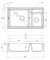 Zlewozmywak granitowy Eridan 2 - komorowy bez ociekacza 88x50 grafitowy metalik ZQE_G20B