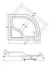 Brodzik asymetryczny Maxi 100x80x24 Prawy