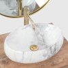 Umywalka ceramiczna nablatowa owalna REA LINDA GRANIT połysk marmur