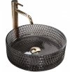  Umywalka szklana nablatowa Cristal Black 35,5x35,5 