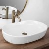 Umywalka ceramiczna nablatowa owalna REA CLEO 61 WHITE MATT biała matowa