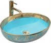  Umywalka ceramiczna nablatowa Margot Blue Gold  52x40  