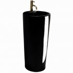 WOLNOSTOJĄCA umywalka ceramiczna REA BLANKA BLACK czarna monolityczna