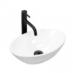 Umywalka ceramiczna nablatowa owalna REA PAMELA MINI biała