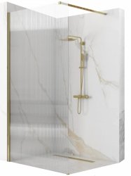Ścianka prysznicowa Aero Intimo złota szczotkowana 100 cm ryflowana