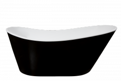 Wanna wolnostojąca Viya Black&White 160x70 cm + klik-klak biały czyszczony od góry