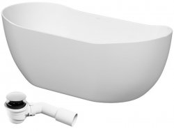 Wanna wolnostojąca owalna Inverto by Cersanit SPA 180x80 syfon chrom