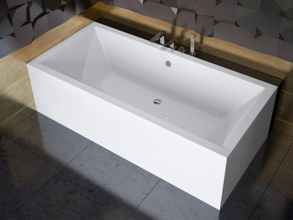 BESCO Wanna 170x75 Quadro z białą obudową + Syfon