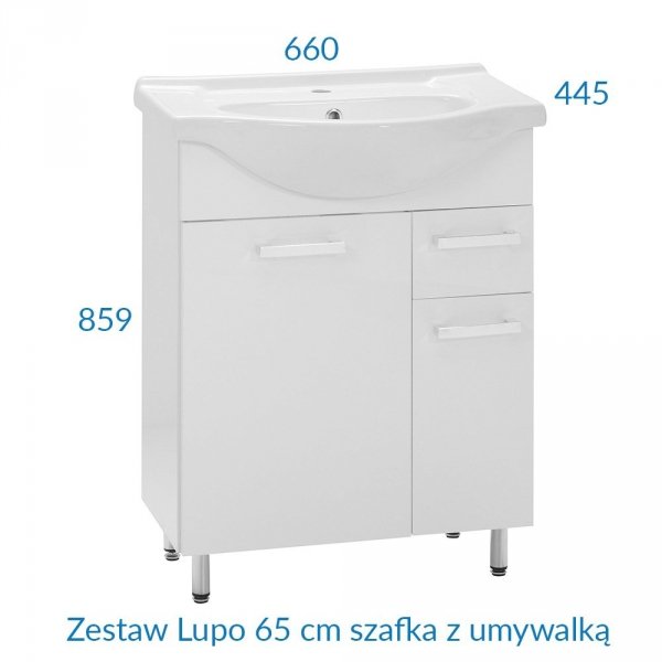 Zestaw Lupo 65cm szafka z umywalką AM-LUD-650-27
