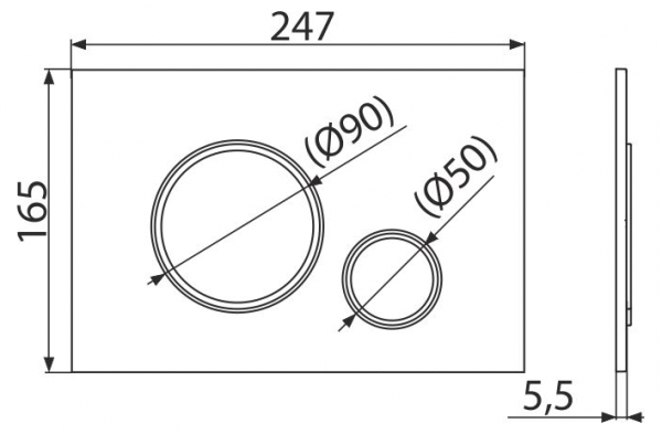 Przycisk chrom-połysk Thin M671