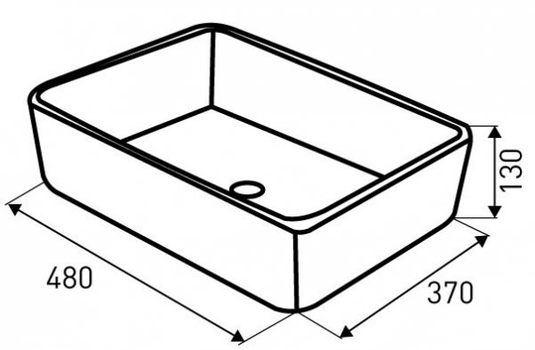 Umywalka nablatowa protokątna KERRA KR-182 biała