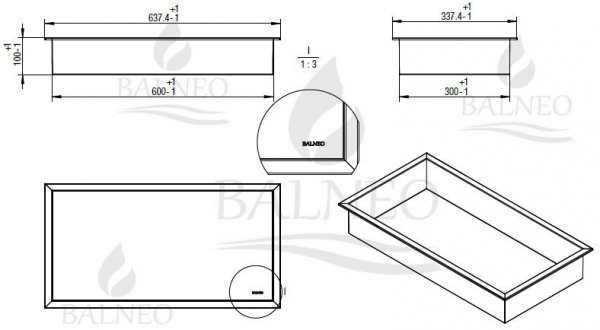 Półka wnękowa Wall - Box ONE 60x30x10 Inox